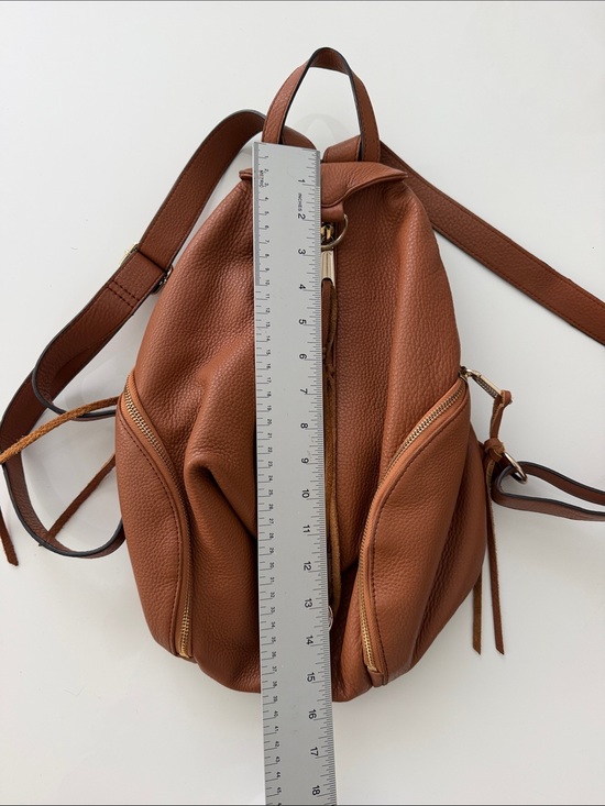 Rebecca Minkoff Julian Medium Leather Backpack Caramello Brown Pebbled main image 2